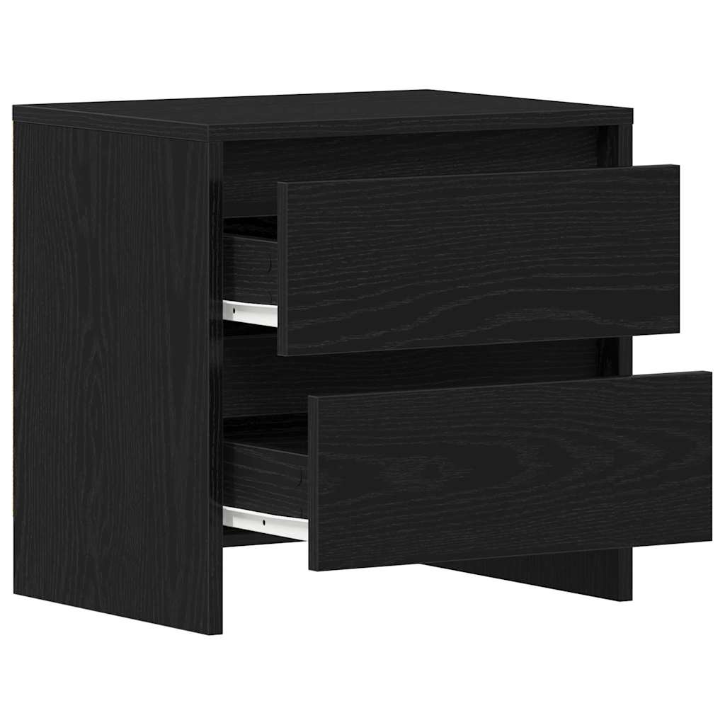 Armadio da Notte con cassetto Rovere Nero 45 x 34 x 44,5 cm | homemem39
