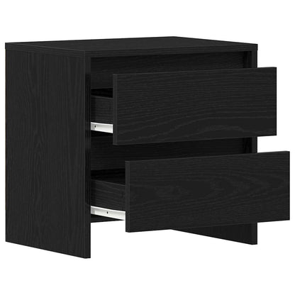 Armadio da Notte con cassetto Rovere Nero 45 x 34 x 44,5 cm | homemem39