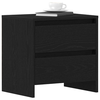 Armadio da Notte con cassetto Rovere Nero 45 x 34 x 44,5 cm | homemem39