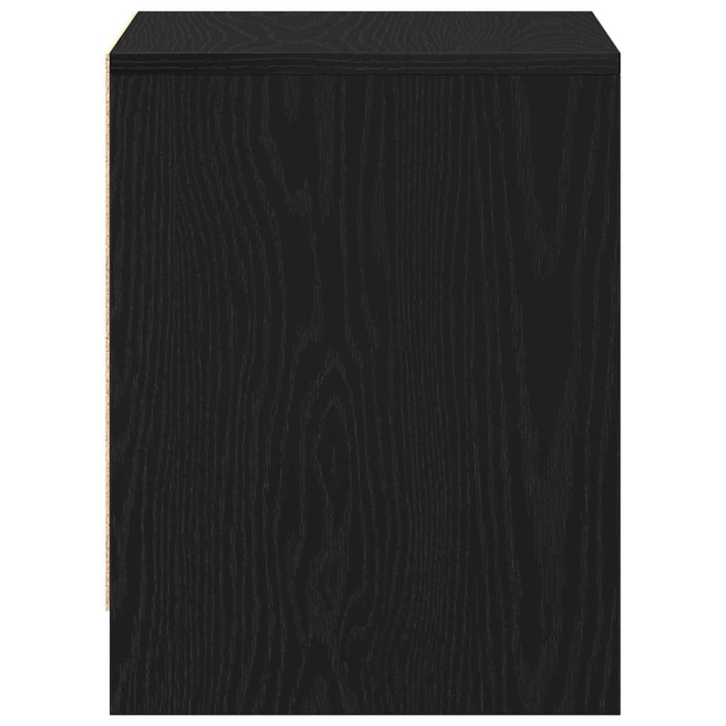 Armadio da Notte con cassetto Rovere Nero 45 x 34 x 44,5 cm | homemem39