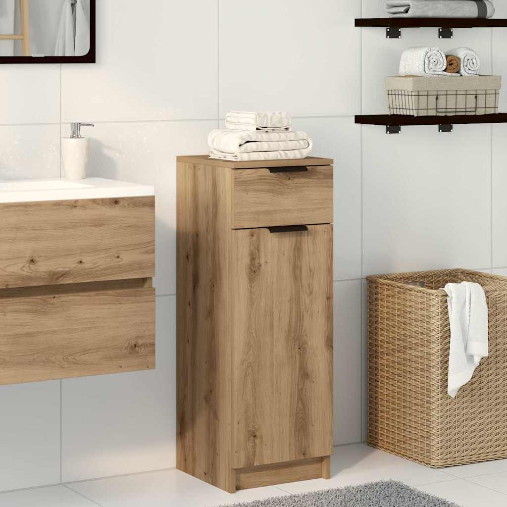 Mobile da Bagno con cassetto rovere artigianale 32 x 34 x 90 cm