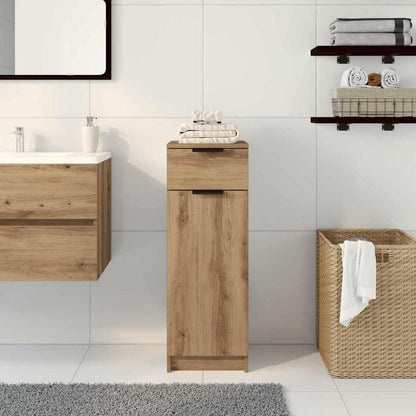 Mobile da Bagno con cassetto rovere artigianale 32 x 34 x 90 cm