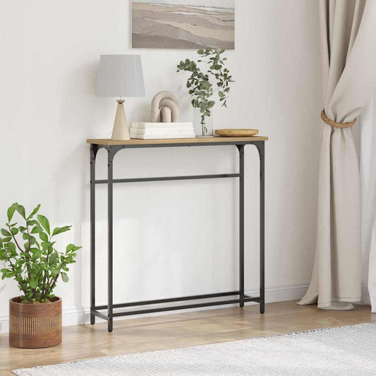 Tavolo Consolle rovere artigianale 75 x 19.5 x 75 cm
