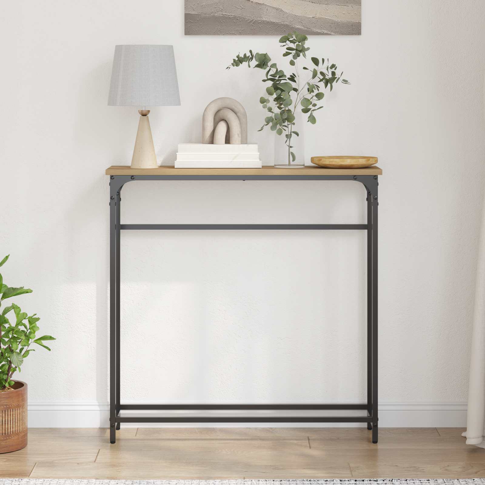 Tavolo consolle Rovere artigianale 75 x 19,5 x 75 cm | homemem39