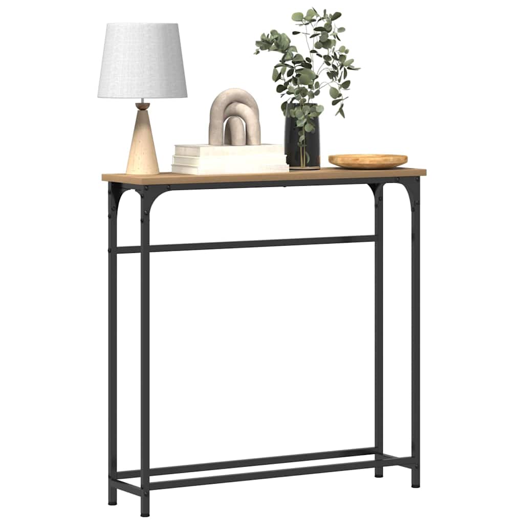 Tavolo Consolle rovere artigianale 75 x 19.5 x 75 cm