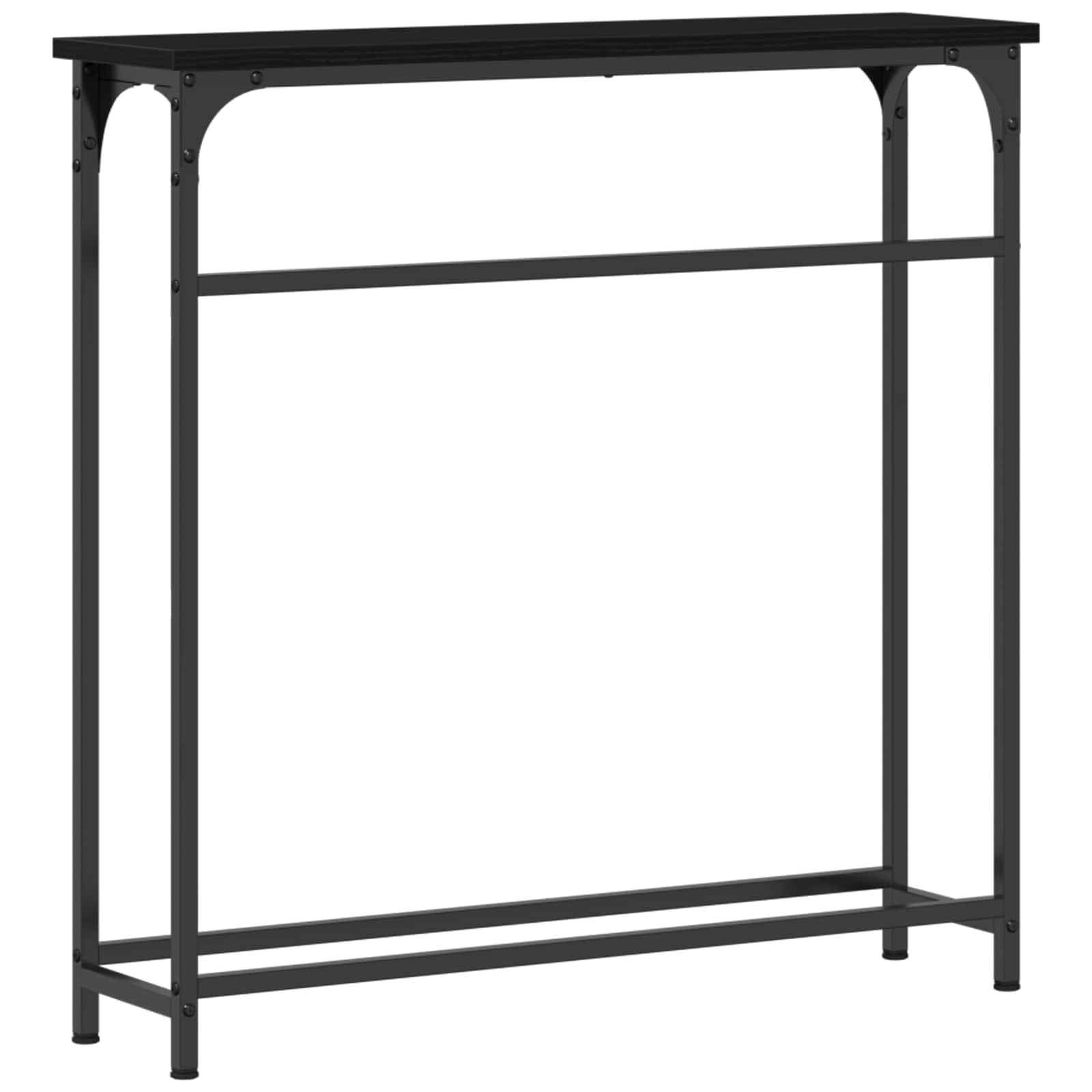 Tavolo consolle Rovere Nero 75 x 19,5 x 75 cm Legno multistrato | homemem39