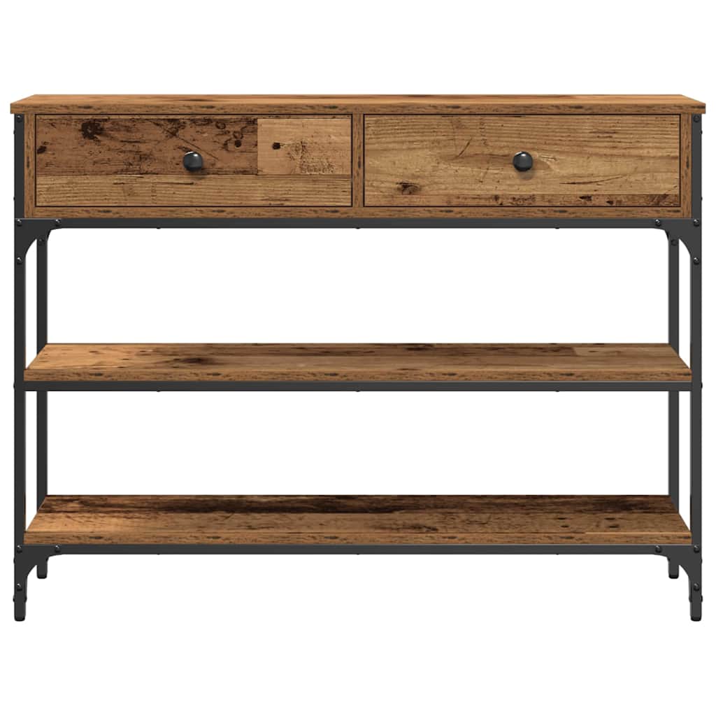 Tavolo Consolle con cassetto Legno vecchio 100 x 25 x 75 cm