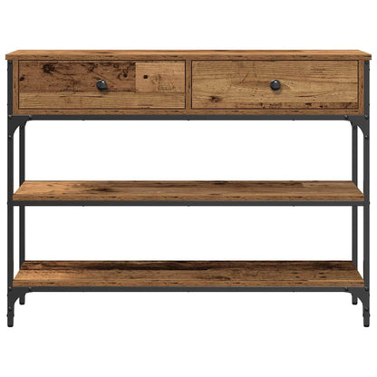 Tavolo Consolle con cassetto Legno vecchio 100 x 25 x 75 cm
