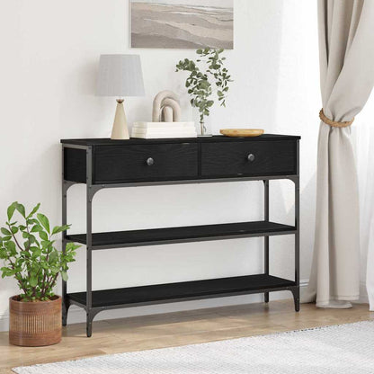 Tavolo consolle Rovere Nero 100 x 25 x 75 cm Legno multistrato | homemem39