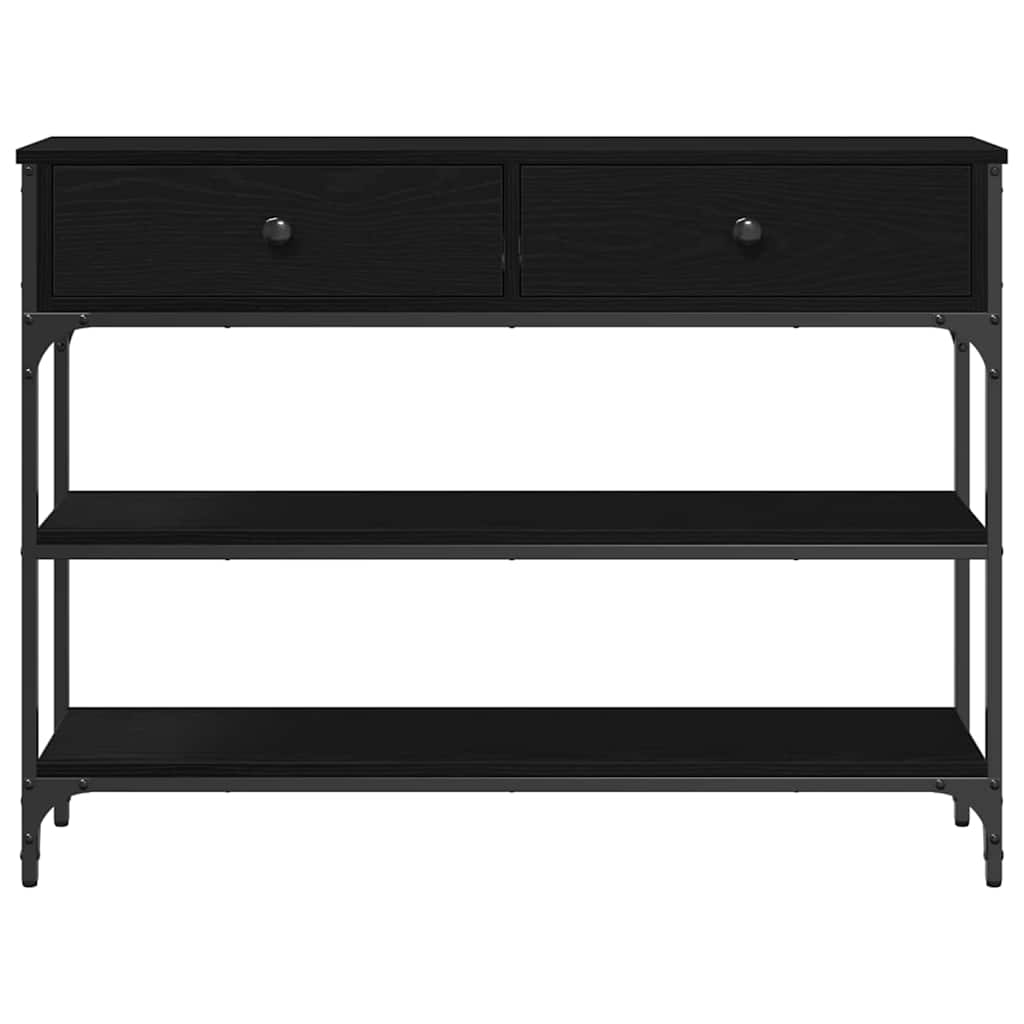 Tavolo consolle Rovere Nero 100 x 25 x 75 cm Legno multistrato | homemem39