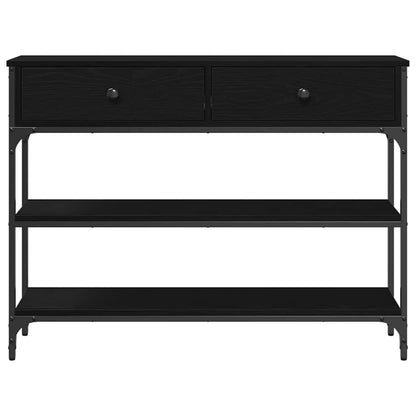 Tavolo consolle Rovere Nero 100 x 25 x 75 cm Legno multistrato | homemem39