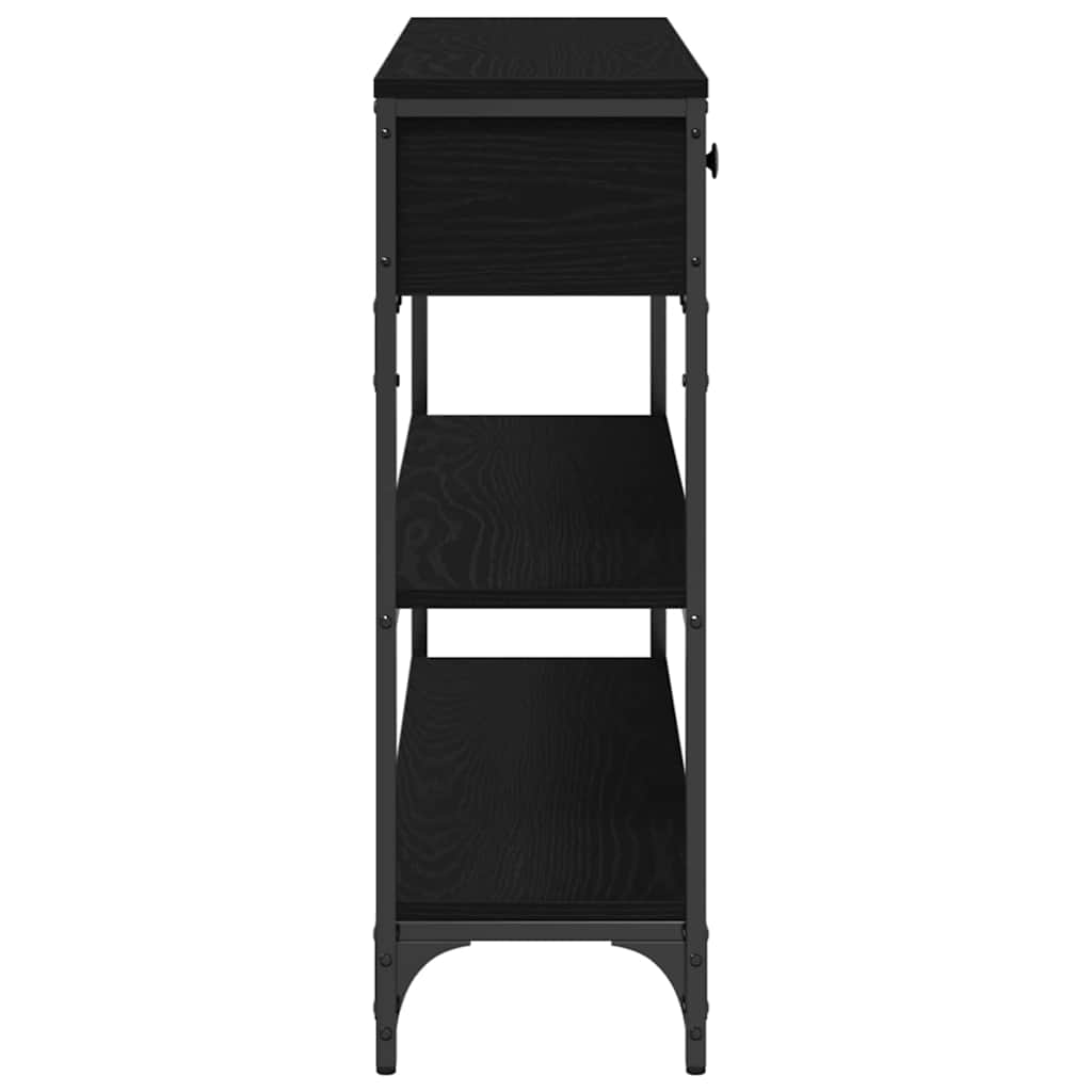Tavolo consolle Rovere Nero 100 x 25 x 75 cm Legno multistrato | homemem39