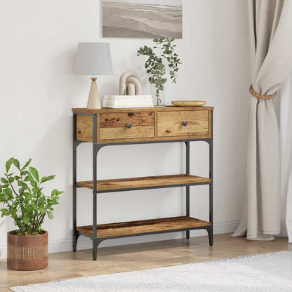 Tavolo Consolle con cassetto Legno vecchio 72,5 x 25 x 75 cm