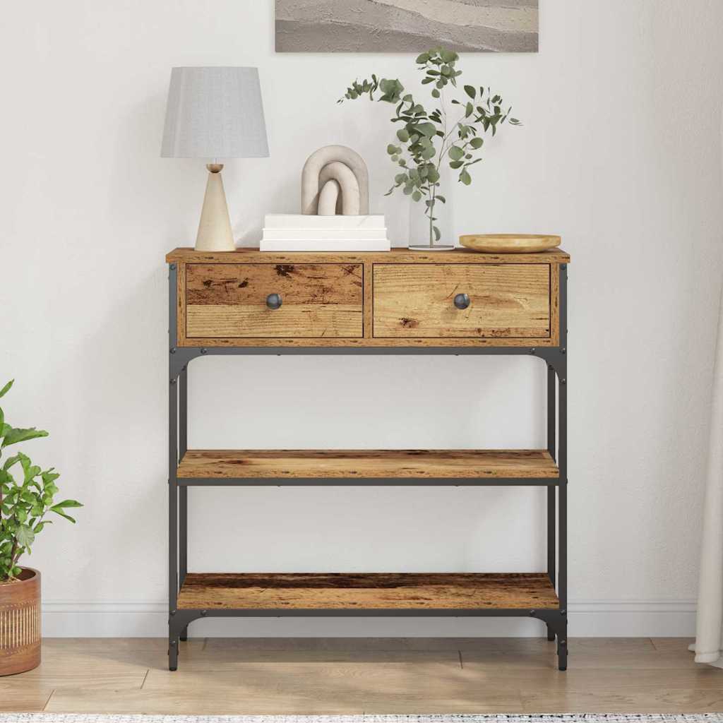 Tavolo Consolle con cassetto Legno vecchio 72,5 x 25 x 75 cm