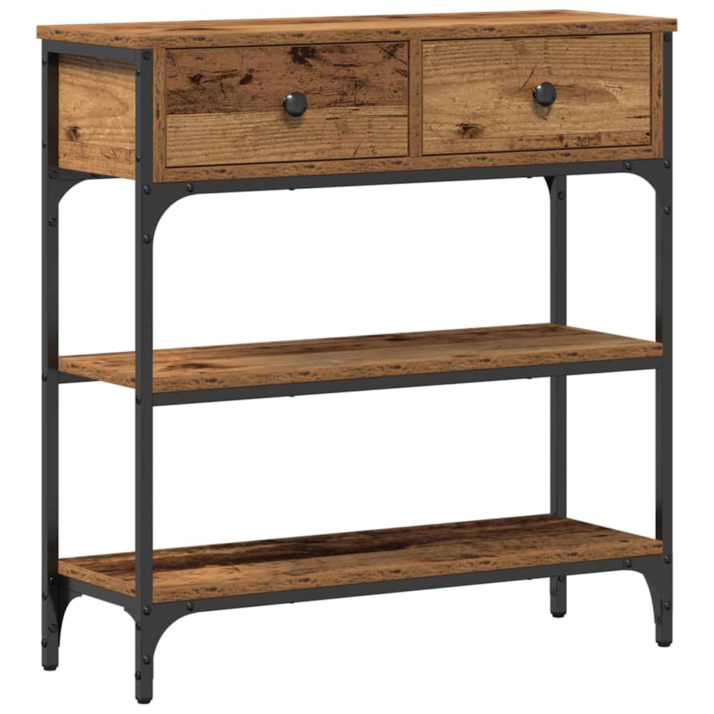 Tavolo Consolle con cassetto Legno vecchio 72,5 x 25 x 75 cm