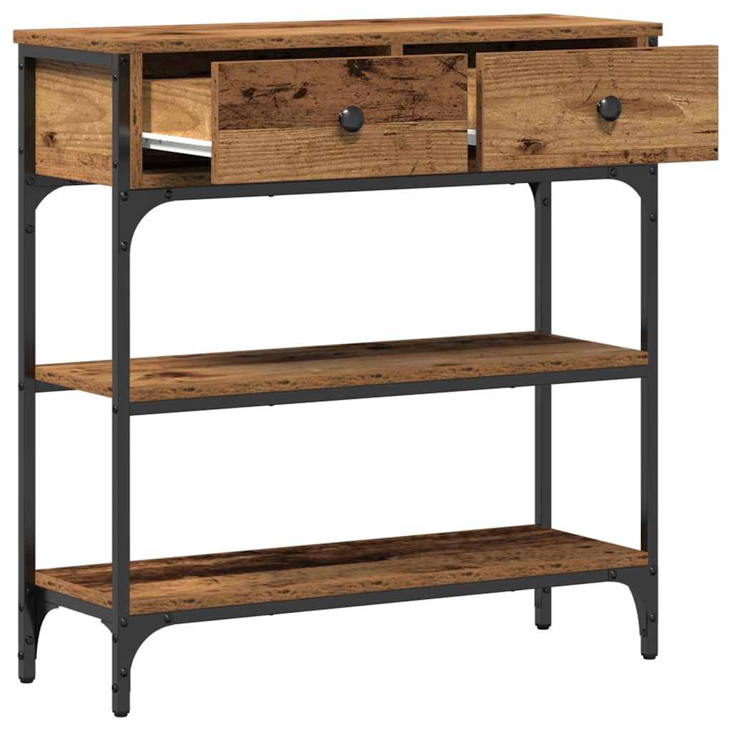 Tavolo Consolle con cassetto Legno vecchio 72,5 x 25 x 75 cm