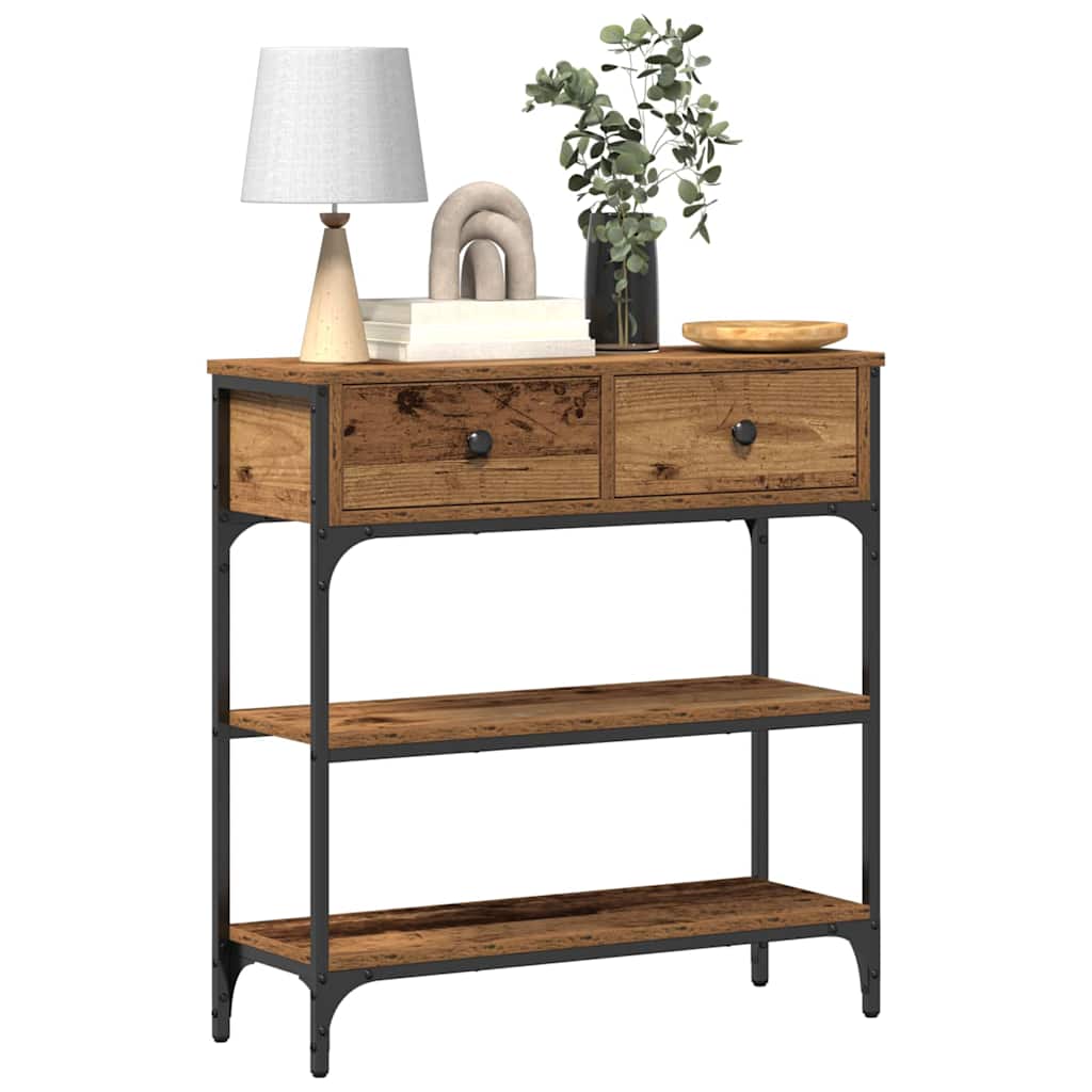 Tavolo Consolle con cassetto Legno vecchio 72,5 x 25 x 75 cm