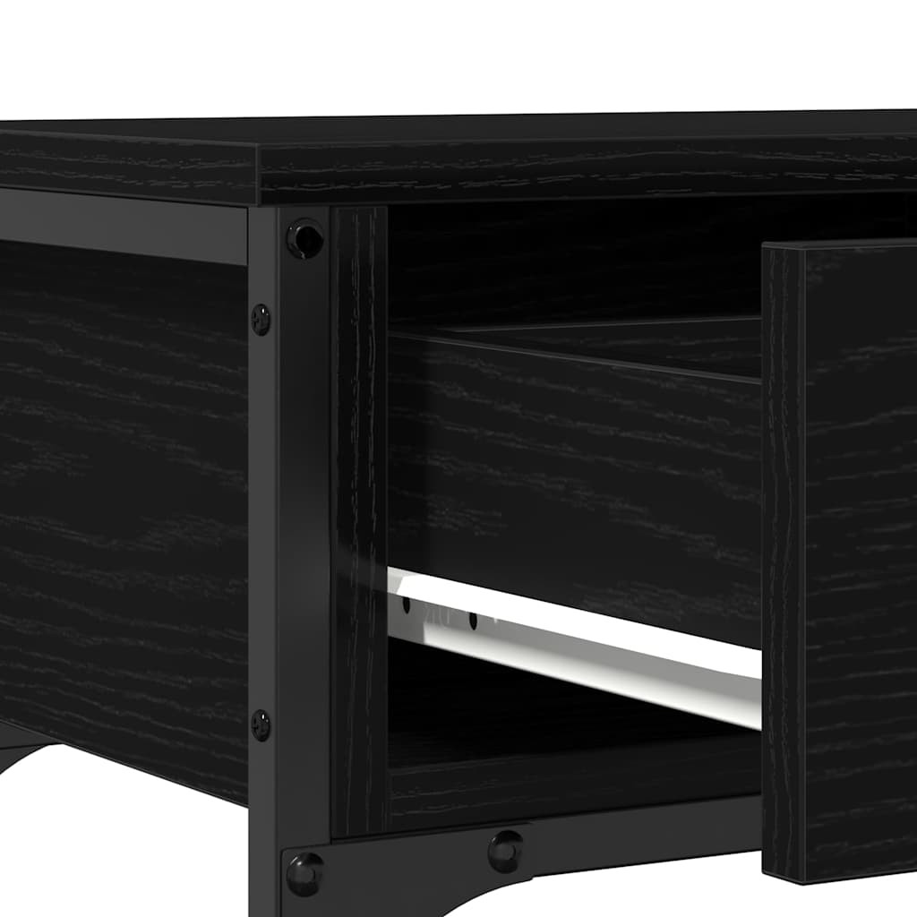 Tavolo consolle Rovere Nero 72.5 x 25 x 75 cm Legno multistrato | homemem39
