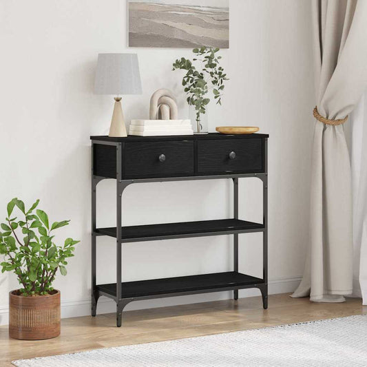 Tavolo consolle Rovere Nero 72.5 x 25 x 75 cm Legno multistrato | homemem39