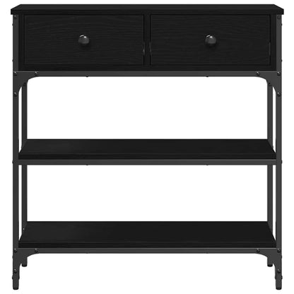 Tavolo consolle Rovere Nero 72.5 x 25 x 75 cm Legno multistrato | homemem39