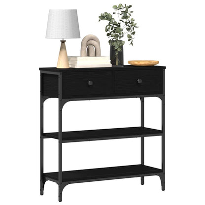 Tavolo consolle Rovere Nero 72.5 x 25 x 75 cm Legno multistrato | homemem39