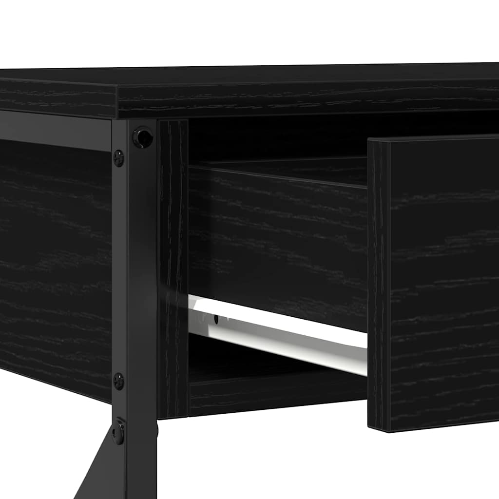 Tavolo Consolle con cassetto Rovere nero 100 x 28 x 75 cm