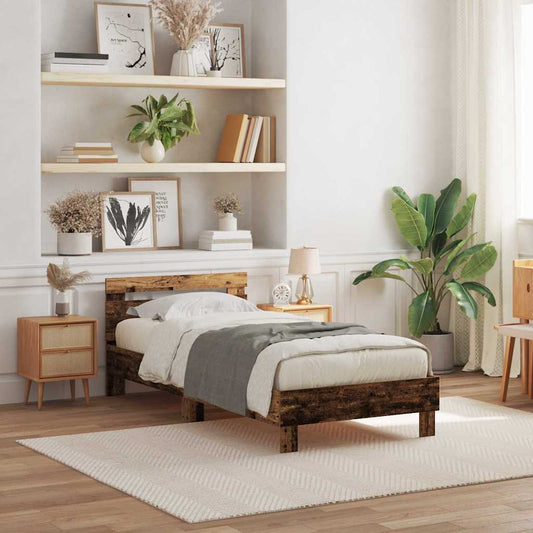 Struttura del letto con testiera Legno vecchio 100 x 200 cm