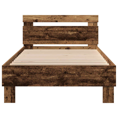 Struttura del letto con led Legno vecchio 100 x 200 cm | homemem39
