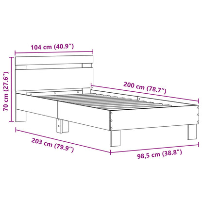Struttura del letto con led Legno vecchio 100 x 200 cm | homemem39