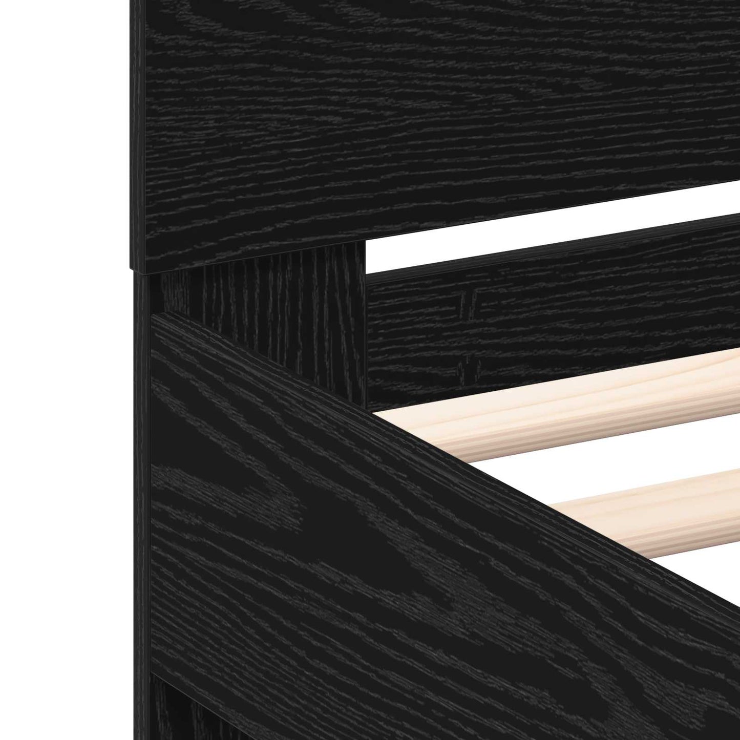 Struttura del letto Rovere Nero 100 x 200 cm Legno multistrato | homemem39