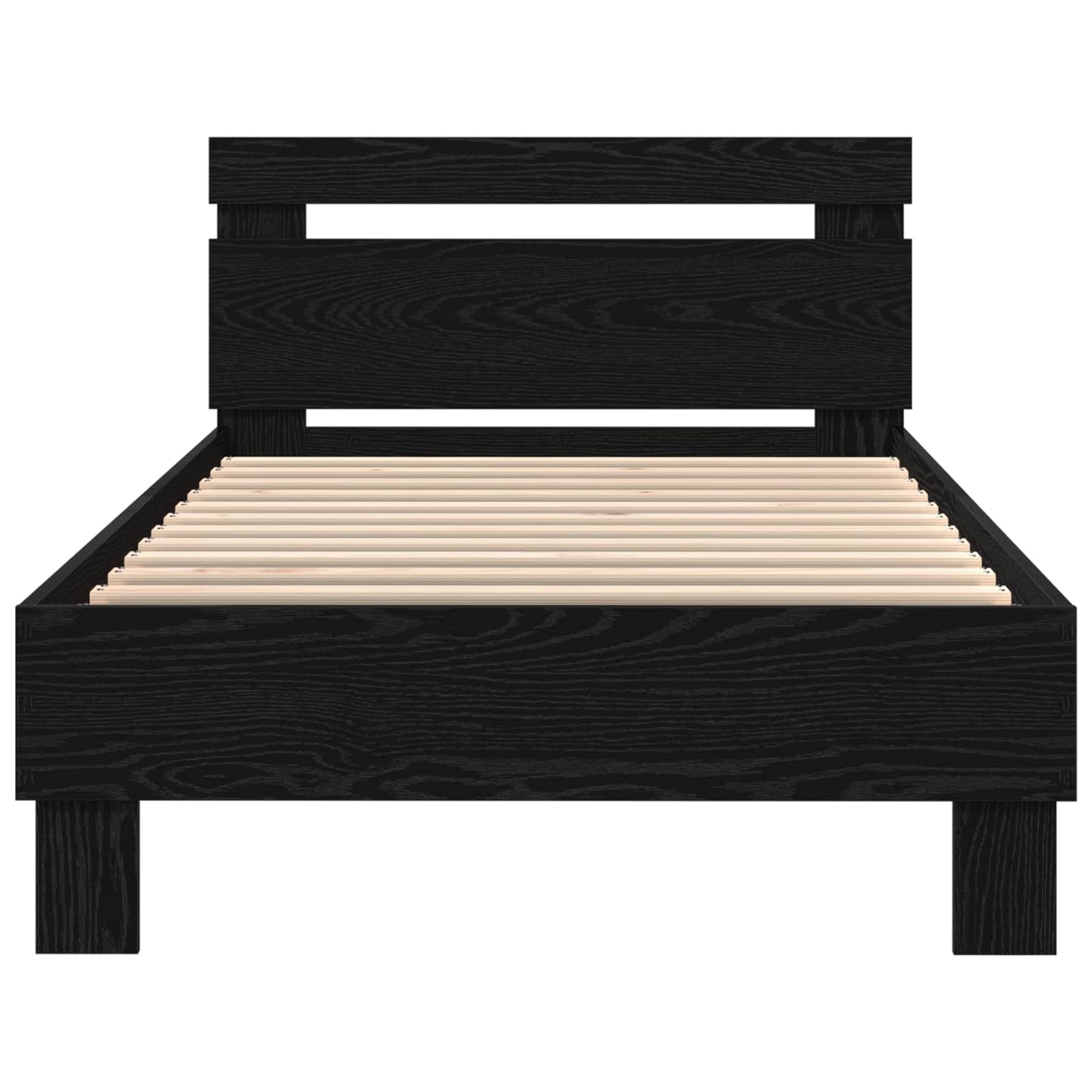 Struttura del letto Rovere Nero 90 x 200 cm Legno multistrato | homemem39