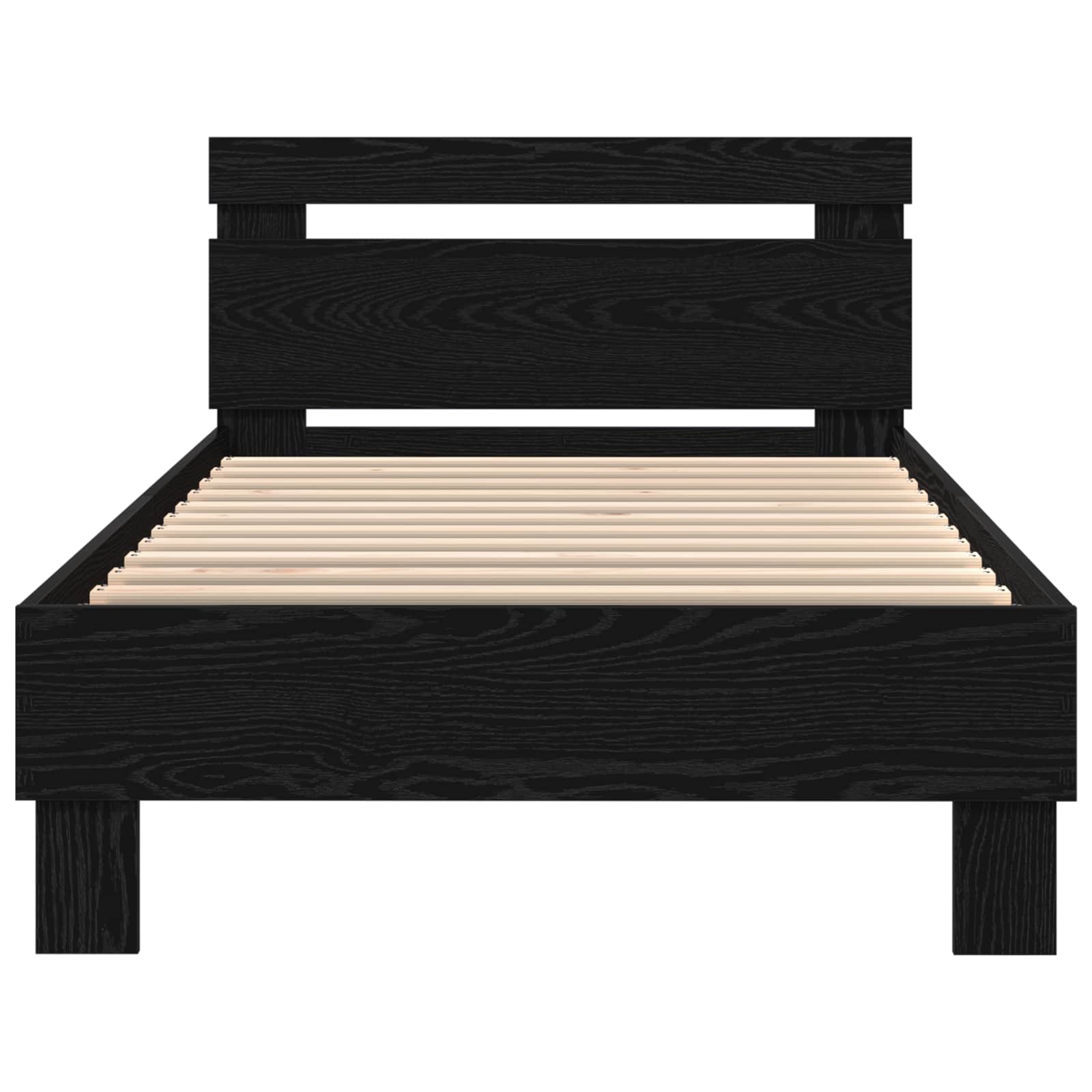Struttura del letto Rovere Nero 90 x 200 cm Legno multistrato | homemem39