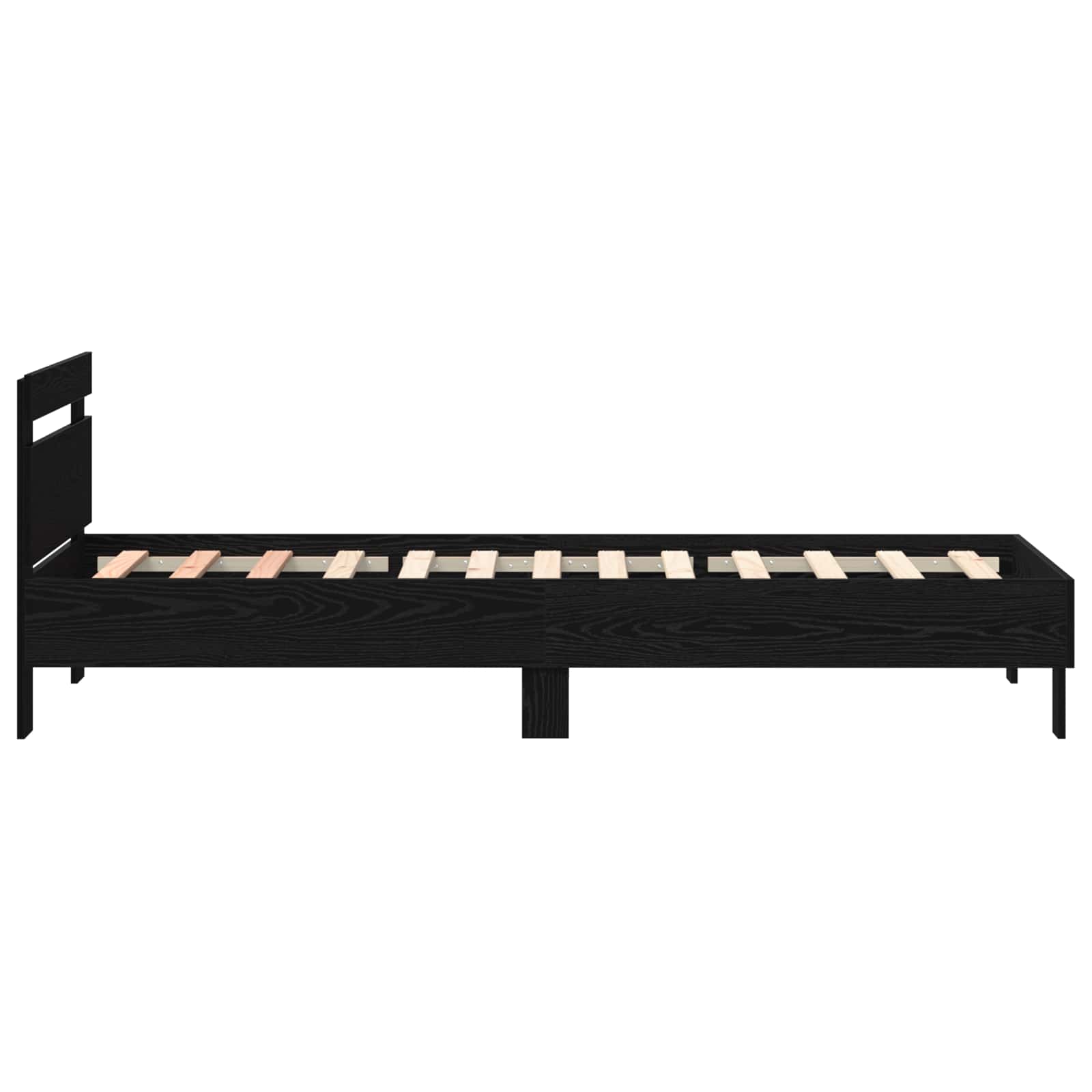 Struttura del letto Rovere Nero 90 x 200 cm Legno multistrato | homemem39