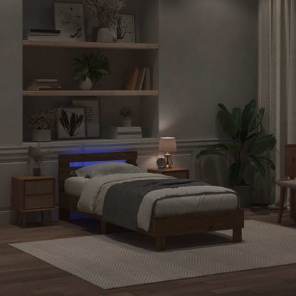 Struttura del letto con testiera Rovere artigianale 75 x 190 cm | homemem39
