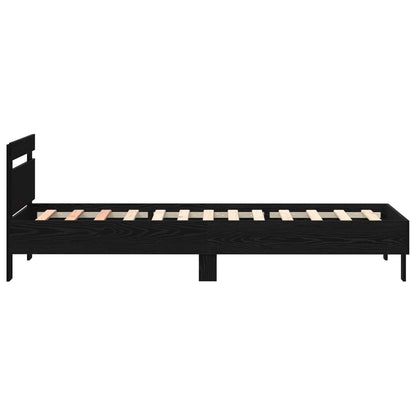 Struttura del letto Rovere Nero 75 x 190 cm Legno multistrato | homemem39