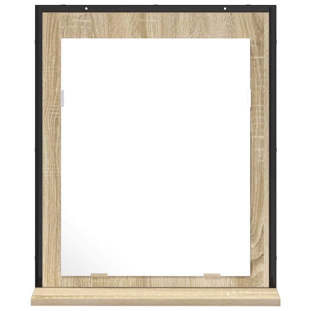 Specchio da bagno con lo scaffale Nero 50 x 12 x 60 cm | homemem39