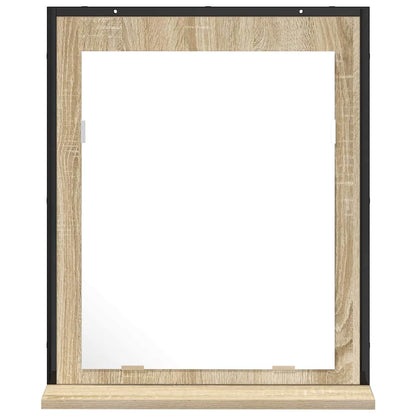 Specchio da bagno con lo scaffale Nero 50 x 12 x 60 cm | homemem39