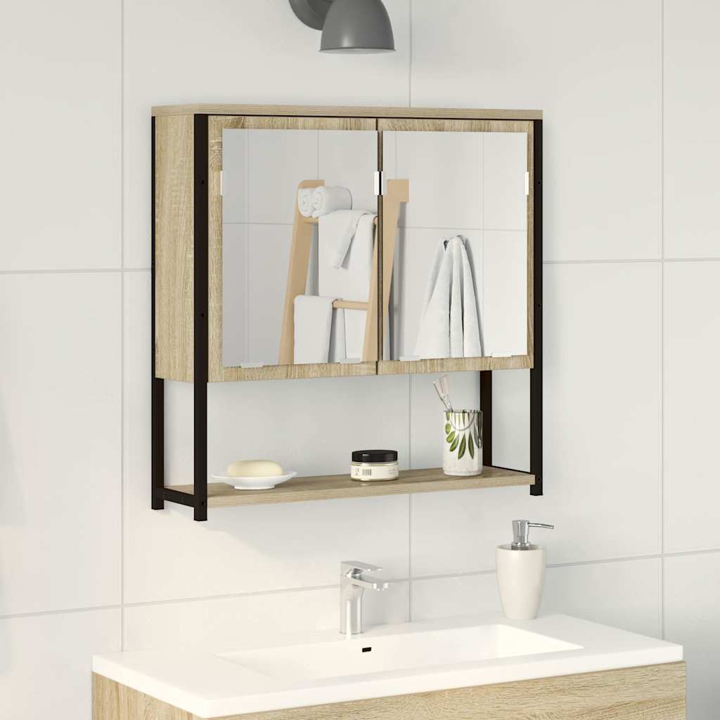 Specchio da bagno con lo scaffale Beige 60 x 16 x 60 cm | homemem39