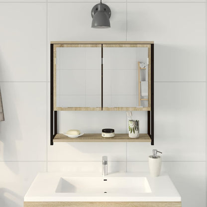 Specchio da bagno con lo scaffale Beige 60 x 16 x 60 cm | homemem39