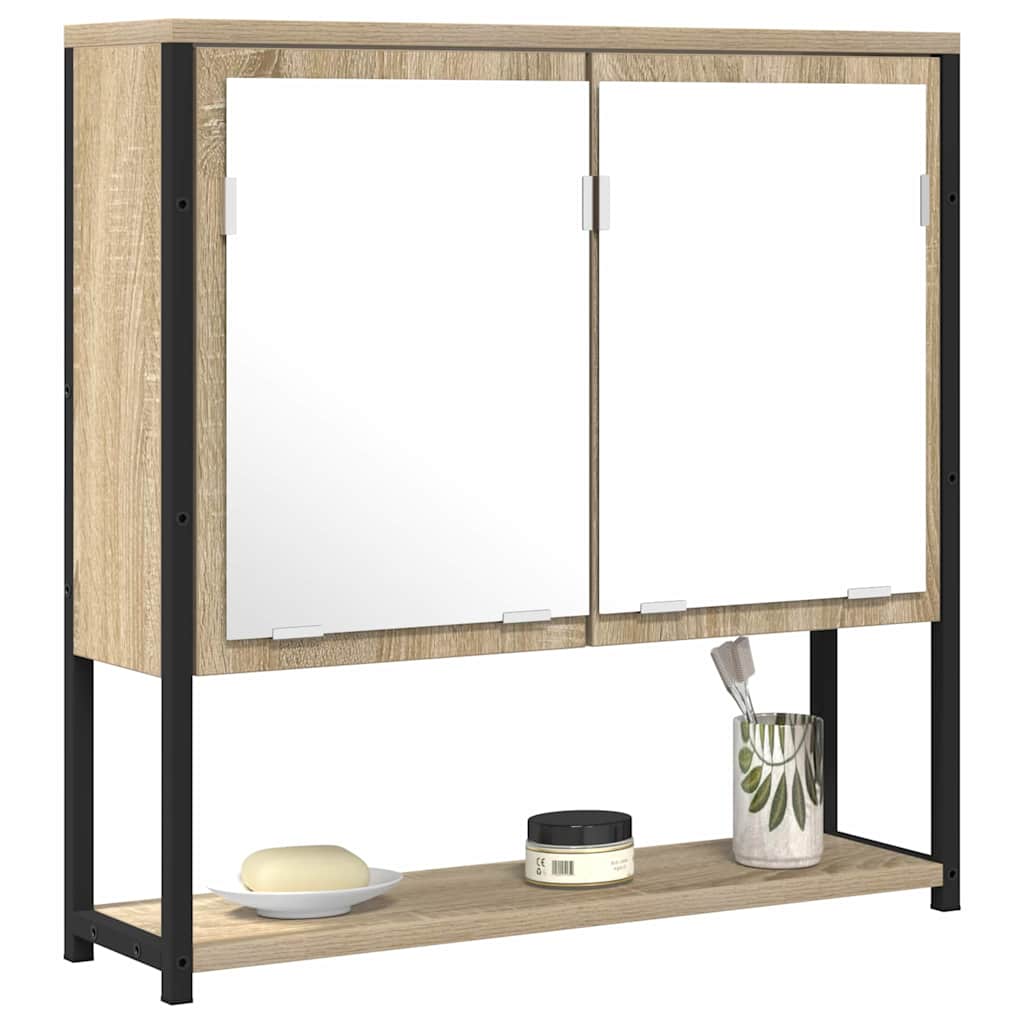 Specchio da bagno con lo scaffale Beige 60 x 16 x 60 cm | homemem39
