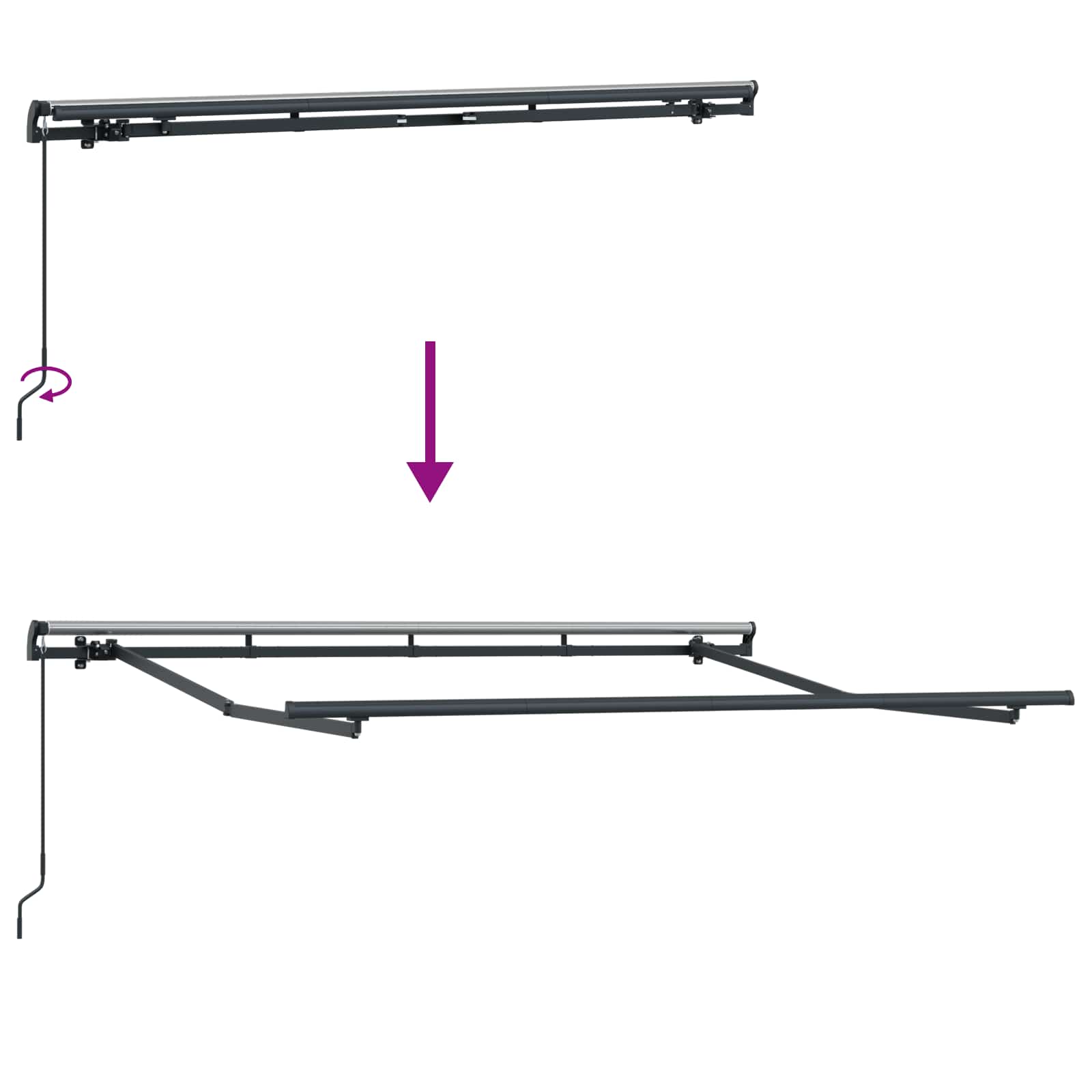 Tenda Retrattile Blu 250 x 200 cm Tessuto | homemem39