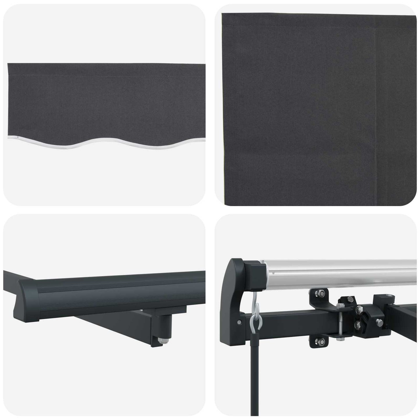 Tenda Retrattile Antracite 250 x 200 cm Tessuto | homemem39
