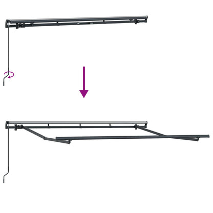Tenda Retrattile Antracite 250 x 200 cm Tessuto | homemem39