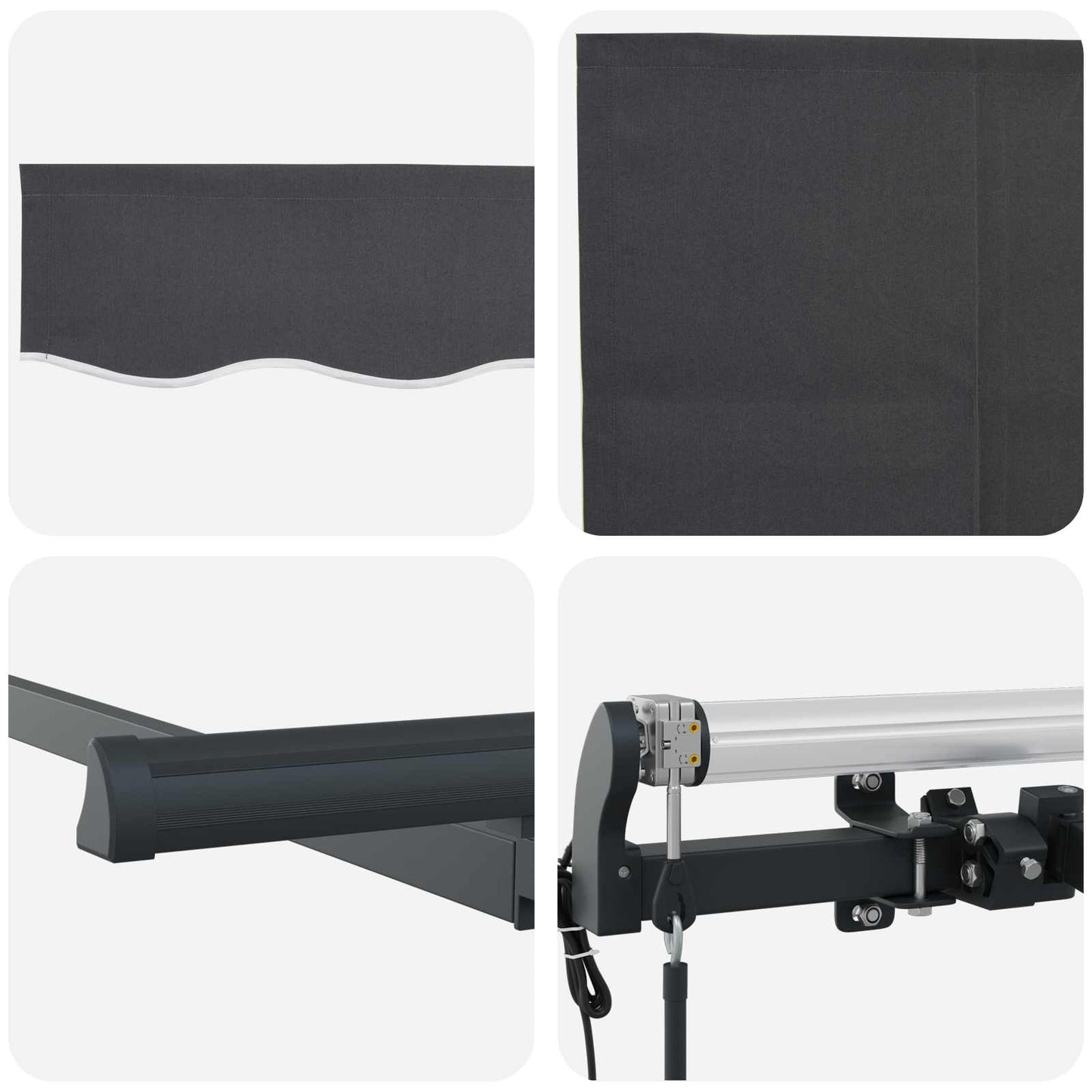 Tenda Retrattile Antracite 250 x 200 cm Tessuto