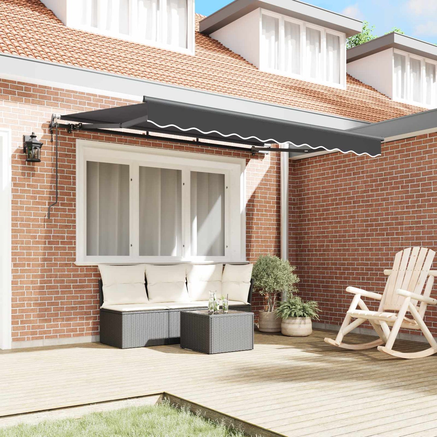 Tenda Retrattile Antracite 250 x 200 cm Tessuto