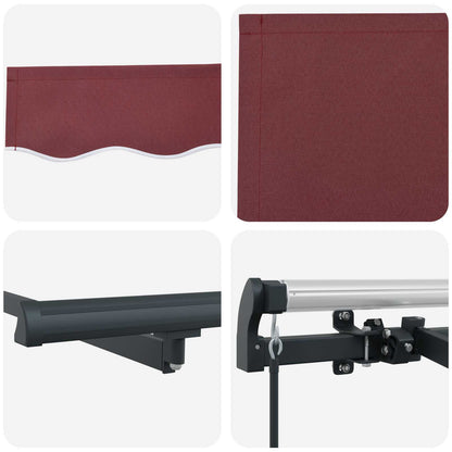 Tenda Retrattile Borgogna 250 x 200 cm Tessuto | homemem39