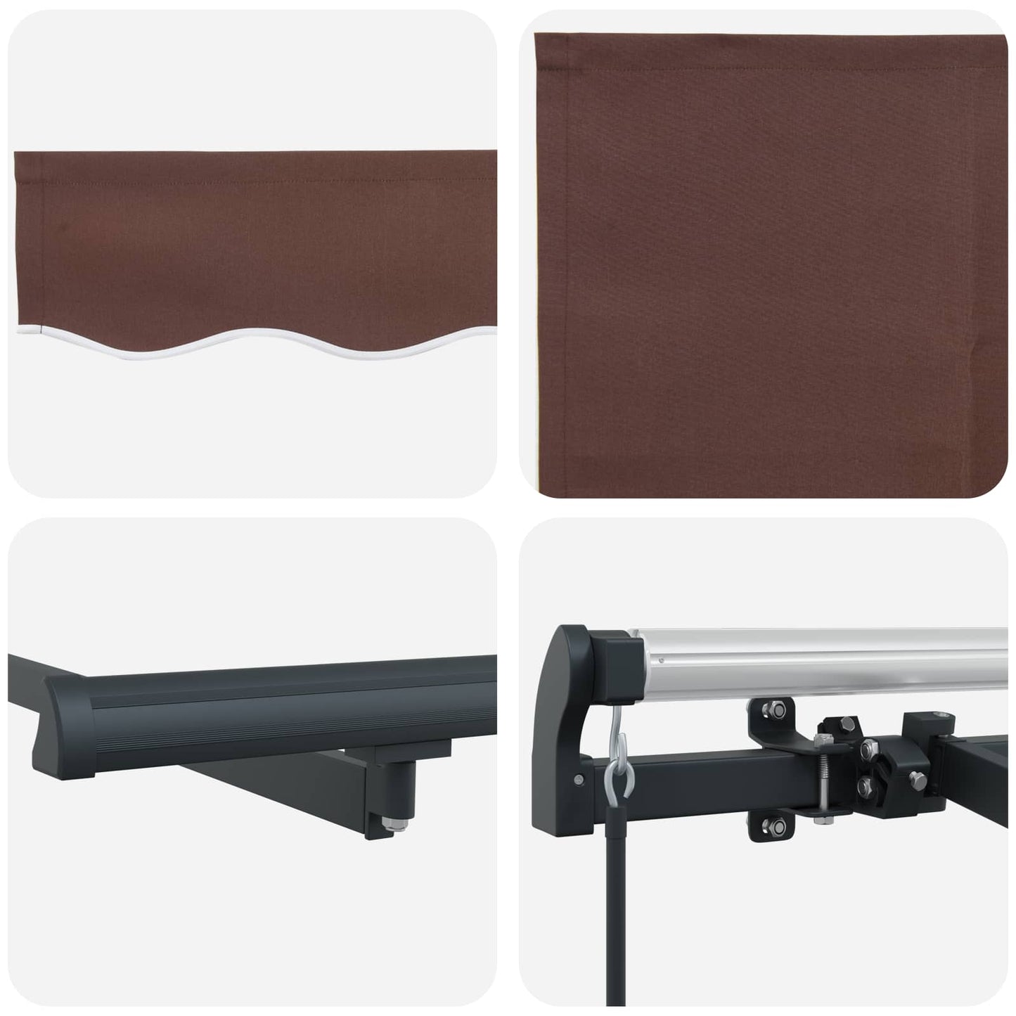 Tenda Retrattile Marrone 250 x 200 cm Tessuto | homemem39