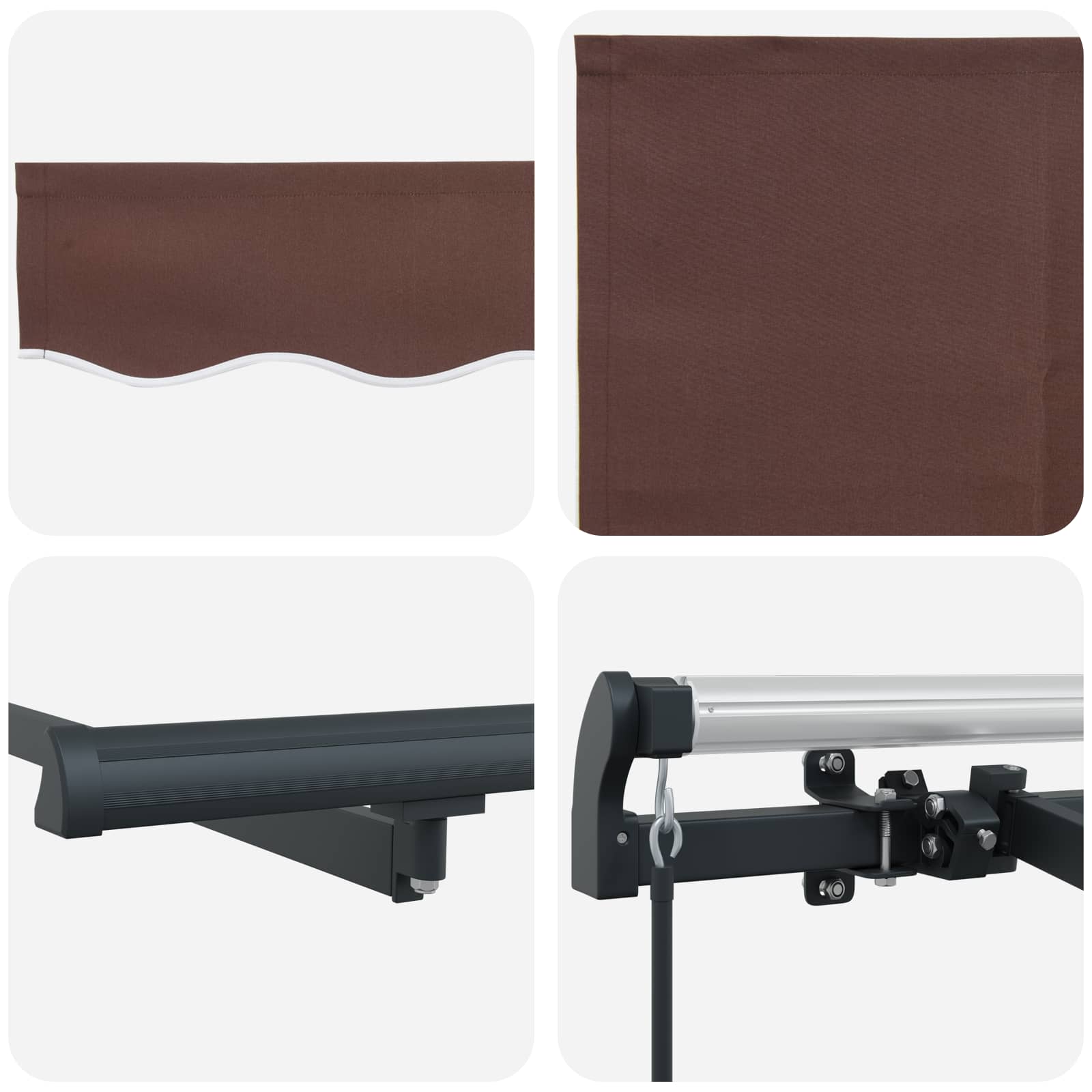 Tenda Retrattile Marrone 250 x 200 cm Tessuto | homemem39