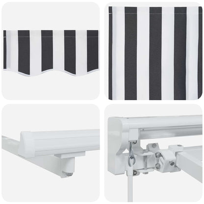 Tenda Retrattile Antracite e Bianco 250 x 200 cm