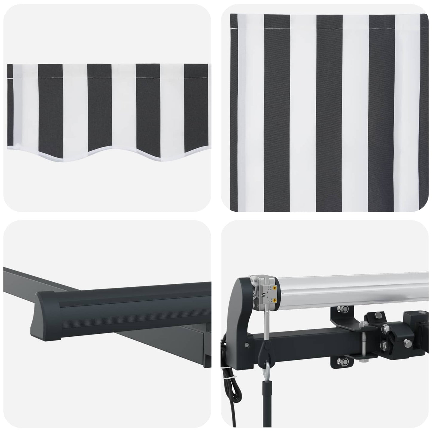 Tenda Retrattile Antracite 250 x 200 cm Tessuto